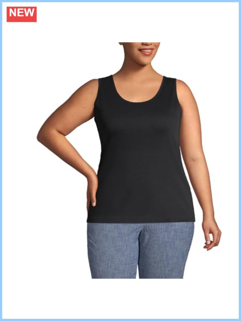 Cotton Tank Top Sleeveless V-Neck Mid Hip Coverage Yoga